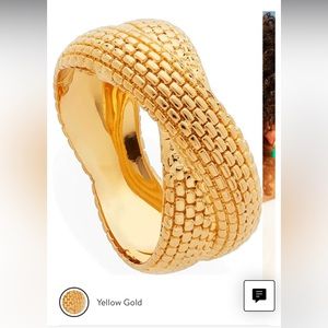 Monica Vinader 18k gold plated heirloom woven crisscross ring